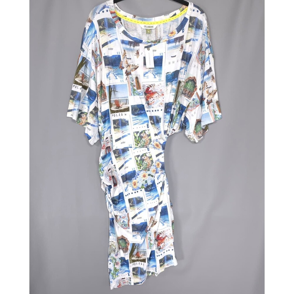 ANTHROPOLOGIE CELANDINE Womens New Short Sleeve Mini Dress XL Cutout Fitted